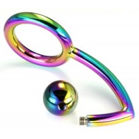 BQS - Penisring med Analkule, Regnbue