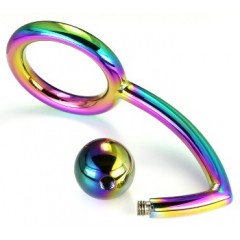 BQS - Penisring med Analkule, Regnbue