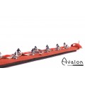 Avalon - DEFIANCE - Collar med Spisse Nagler og Røde Stener - Rødt og Svart