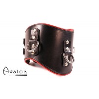 Avalon - CORRUPT - Bredt Collar med god polstring, Svart og Rødt 