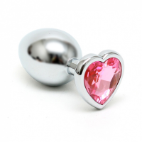 Rimba - Buttplug med hjerte krystall rosa