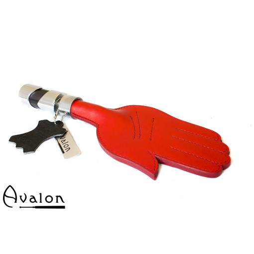 Avalon - SOLOMON - Paddle med håndform og metallhåndtak i sort og sølv - Rød Avalon - SOLOMON - Paddle med håndform og metallhåndtak i sort og sølv - Rød