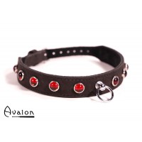 Avalon - DEVOTION - Collar med Røde Stener og O-ring