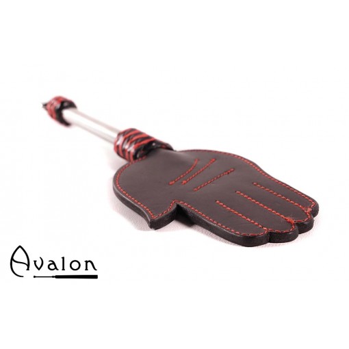 Avalon - GERAINT - Paddle med Håndform og Metallhåndtak med D-ring - Svart og Rød