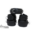 Avalon - LUST - Collar og Cuffs, 5 deler, Sort Avalon - LUST - Collar og Cuffs, 5 deler, Sort