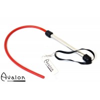 Avalon - TAIL - Rød 1-halet Silikonflogger med lær og metall håndtak 