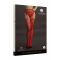 Le Desir - Suspender Pantyhose av netting og rhinestones - Rød
