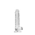 Realrock – Crystal Clear – Realistisk Dildo med Pung – Transparent - 17 cm