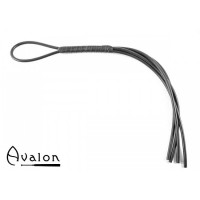Avalon - CURSE - Svart firehalet Silikonflogger med Lær- og Silikonhåndtak