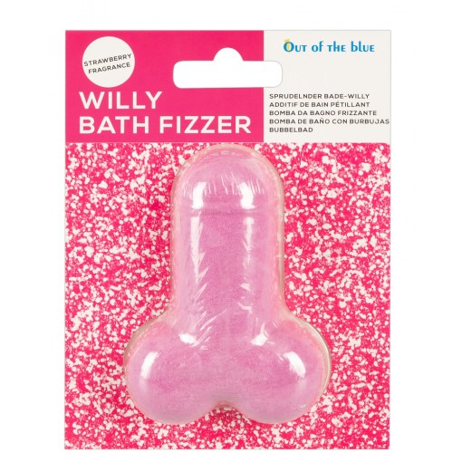 Willy Bath Fizzer - Penisformet Badebombe med Jordbærduft 