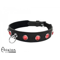 Avalon - DEVOTION - Collar med Røde Stener og O-ring