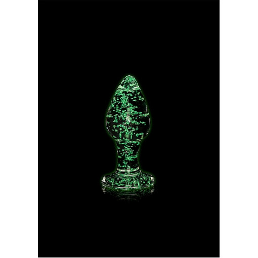 Ouch! Glass Buttplug - Glow in the Dark - Medium Ouch! Glass Buttplug - Glow in the Dark - Medium