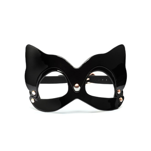 Kinky Diva - High Gloss Cat Mask - Sort