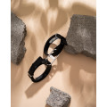 Crave - ICON cuff - Armbånd og cuffs i lær - Sort og sølv 