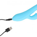 Loveline - Ribbed Ultra Soft Silicone Rabbit Vibrator - Turkis