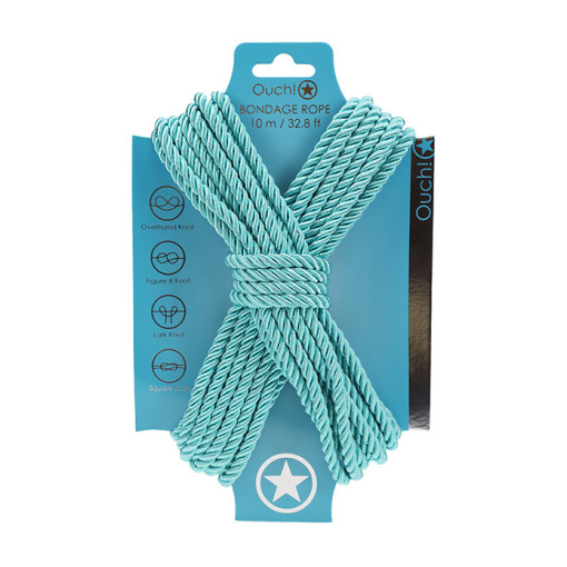 Ouch! Bondagetau - 10 meter - 6mm - Turkis Blå