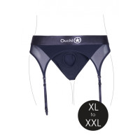 Ouch! Vibrating Strap-on Thong med Strømpebånd - XL/XXL