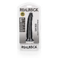 RealRock - Slim Realistic Dildo med sugekopp - 6" / 15,5 cm  - Sort 