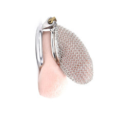 Chainmail Chastity Cage - Kyskhetsbur med ringbrynje design - Medium