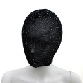 Lace Hood Shiny Diamonds - Maske med Stener - Sort