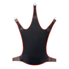 MR. SLING  - Lær sling  med 5 punkter - sort og rødt