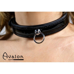 Avalon - SECRET - Collar med blank overflate og O-ring - Sort 