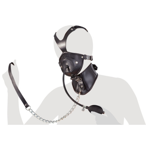 ZADO - Lærmaske med Oppblåsbar Penisgag ZADO - Lærmaske med Oppblåsbar Penisgag