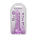 Realrock – Crystal Clear – Enkel dildo med sugekopp – Lilla - 17 cm