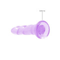 Realrock – Crystal Clear – Enkel dildo med sugekopp – Lilla - 17 cm