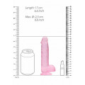Realrock – Crystal Clear – Realistisk Dildo med Pung – Rosa - 15 cm
