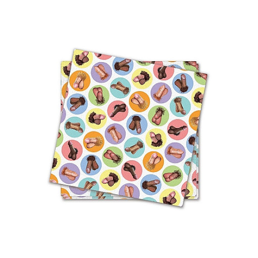 LITTLE GENIE  - Dirty Penis - 8 pk servietter med penis