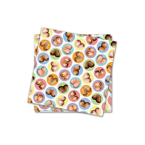 LITTLE GENIE  - Dirty Boobs - 8 pk servietter med pupper