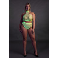 OUCH! - Glow in the dark - Todelt sett i stormasked netting - Grønn XL/4XL siste sjangse!