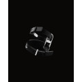 Crave - ICON cuff - Armbånd og cuffs i lær - Sort og sølv 