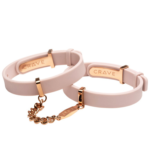 Crave - ID cuff - Armbånd og cuffs i silikon - Rosa og Rosegull