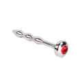 Penisplugg med Rød krystall og stopper 