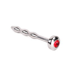 Penisplugg med Rød krystall og stopper 