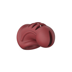 Man Cage - Model 28 - Kuklås Uten Lås - Silikon - Rød