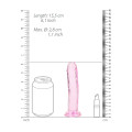 Realrock – Crystal Clear – Enkel Realistisk Dildo – Rosa - 14.5 cm
