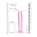 Realrock – Crystal Clear – Enkel Realistisk Dildo – Rosa - 20 cm