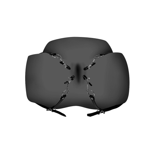 OUCH! - Xtreme - Kjønnsleppespreder Med Klyper - Sort