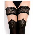 Ballerina Secret - Sensuelle - Sorte strømper kant og mønster ved kne - Hold up 