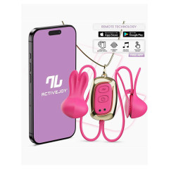 Intoyou - Tickly - Vibrerende brystklyper med kjede og app - Rosa 