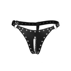 Ouch! Extreme - Pu-lær string med kjetting