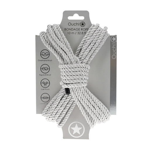 Ouch! Bondagetau - 10 meter - 6mm - Sølv