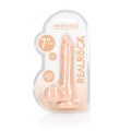 RealRock - Dildo med pung - 7" / 17 cm - Lys Hudfarge