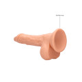 RealRock - Dildo med pung - 7" / 17 cm - Lys Hudfarge