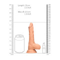 RealRock - Dildo med pung - 7" / 17 cm - Lys Hudfarge