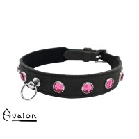 Avalon - DEVOTION - Collar med Rosa runde Stener og O-ring
